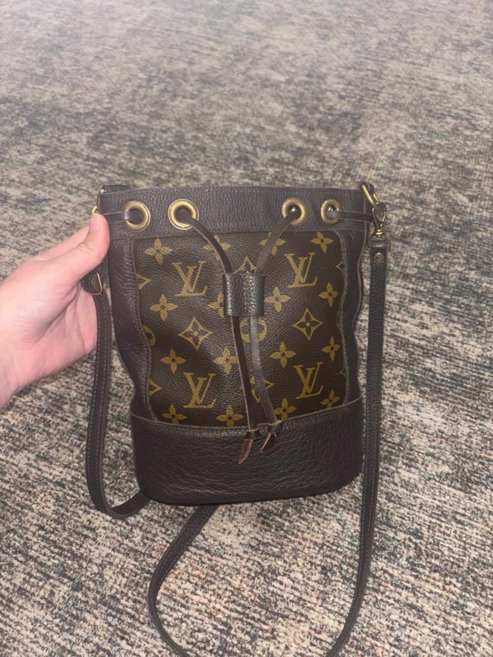 Louis Vuitton Monogram Brown Drawstring Mini Bucket Bag - Picture 4 of 6